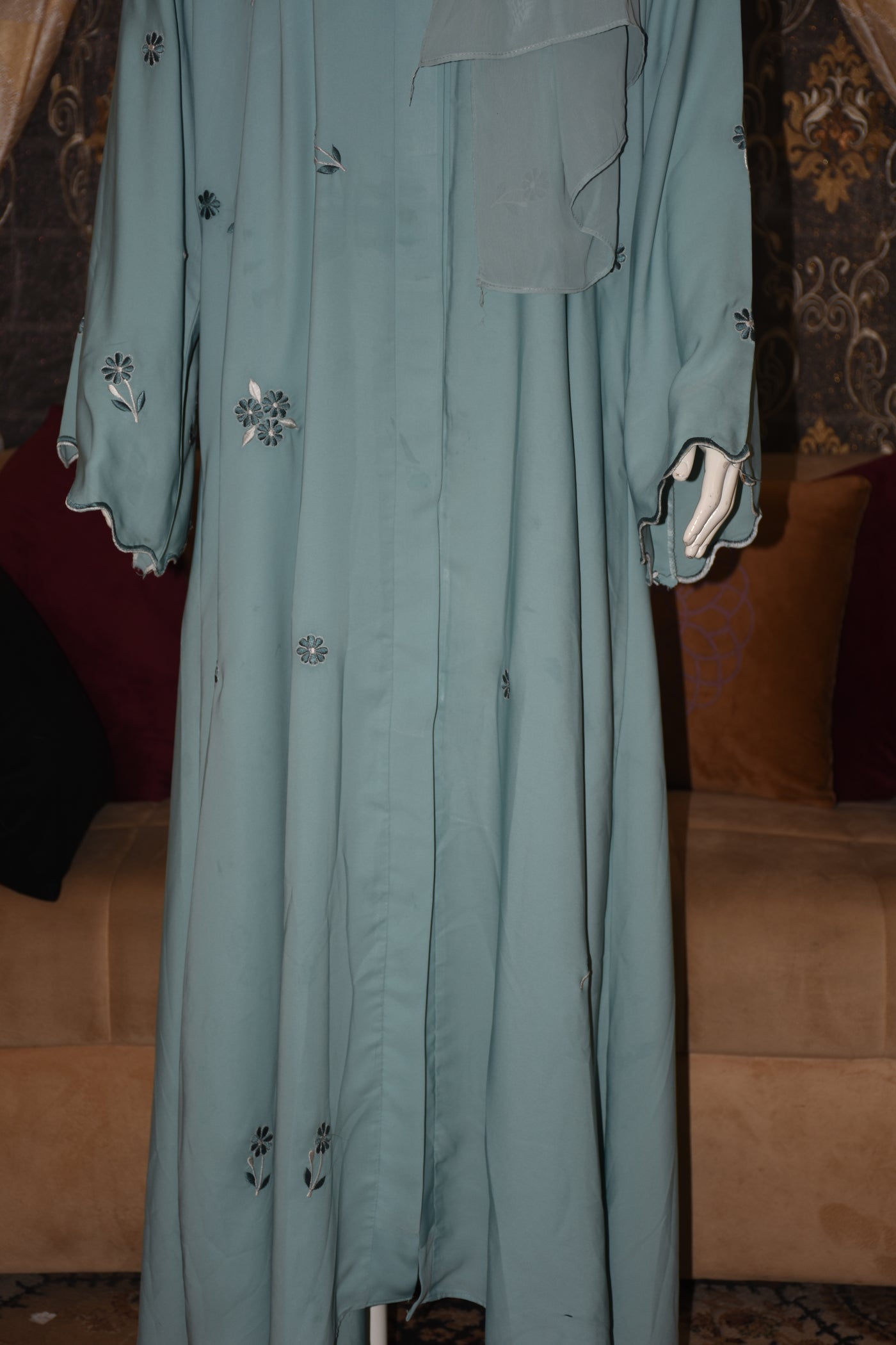 Front open Gorgeotte Abaya with Embroidery
