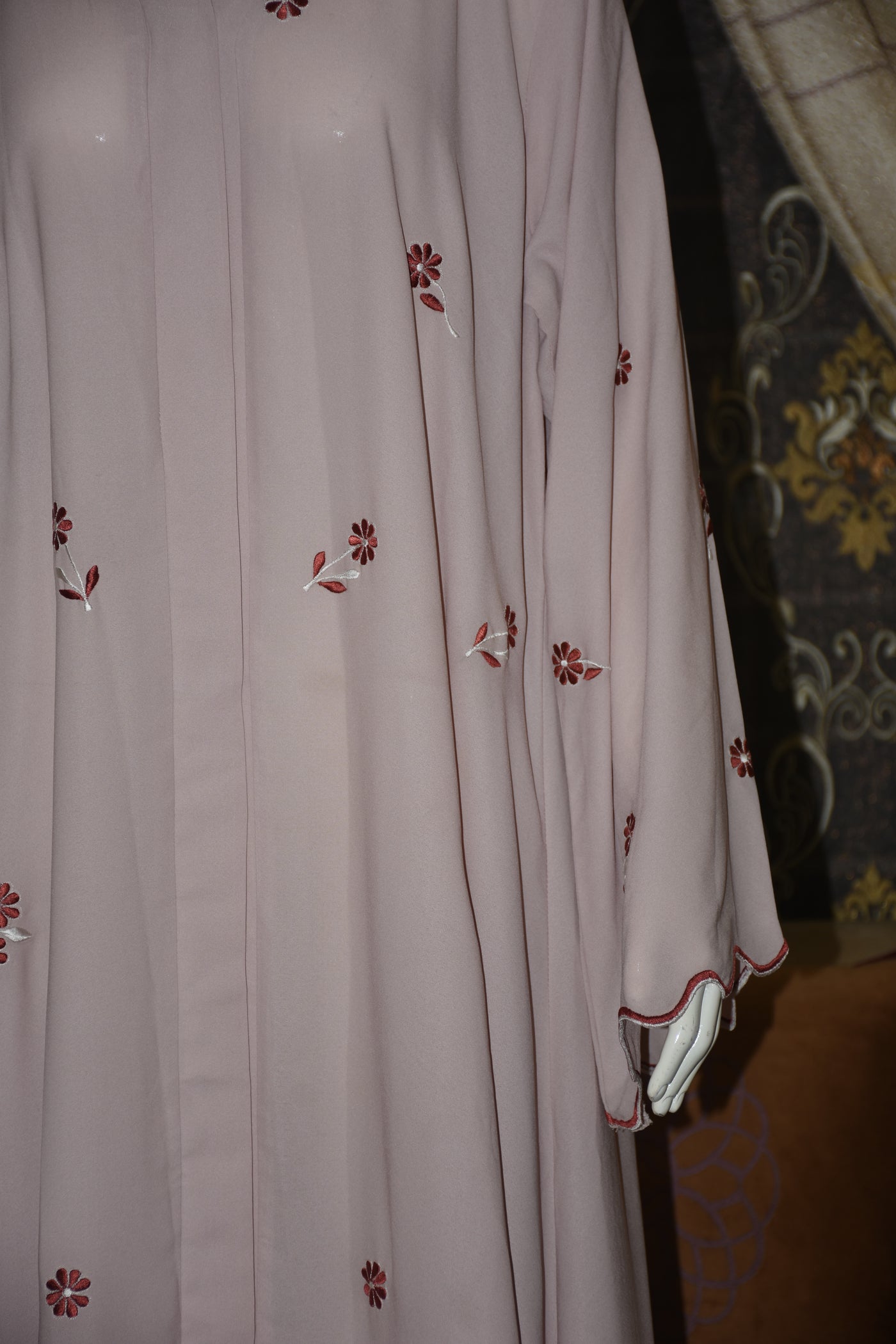 Front open Gorgeotte Abaya with Embroidery