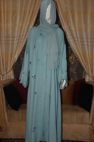 Front open Gorgeotte Abaya with Embroidery