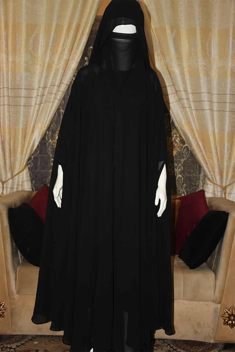 Inner and Upper separate gown Chiffon Abaya butterfly style