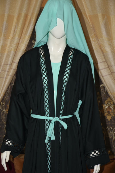 Front open Stitched gown on Nida Fabric
