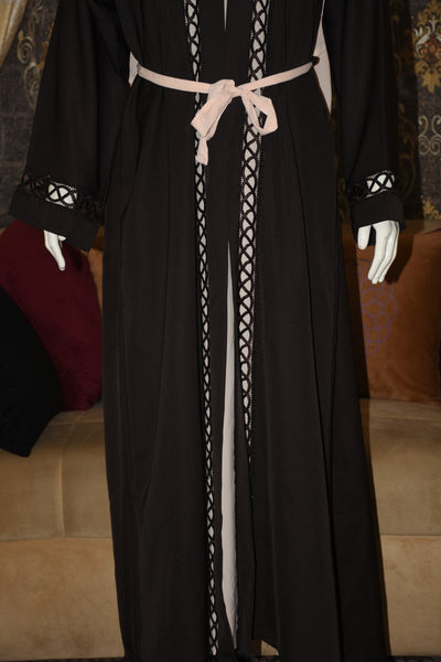 Front open Stitched gown on Nida Fabric