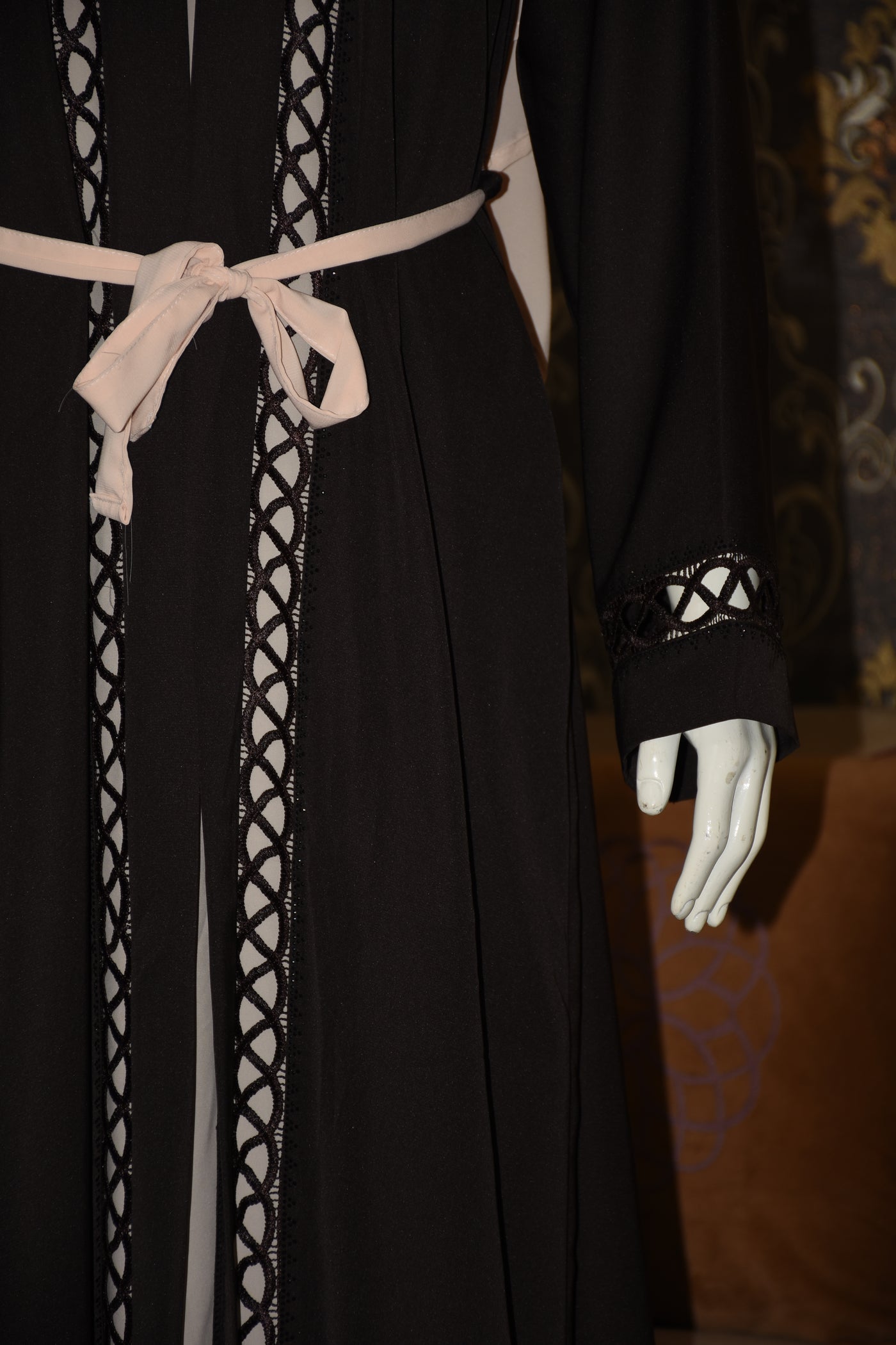 Front open Stitched gown on Nida Fabric