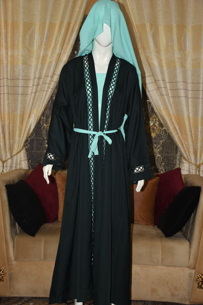 Front open Stitched gown on Nida Fabric