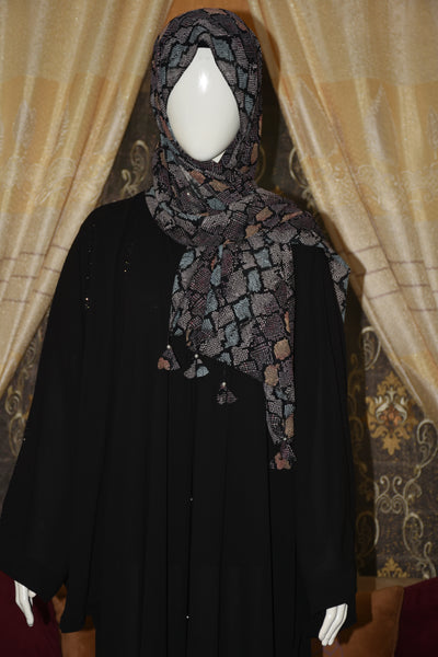 Front open georgette abaya with lose sleeves
