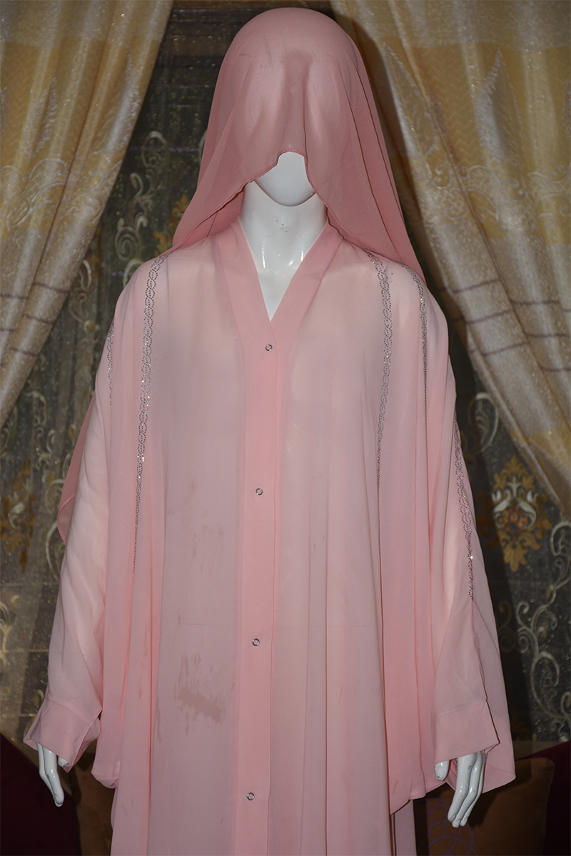 Front open georgette abaya with lose sleeves