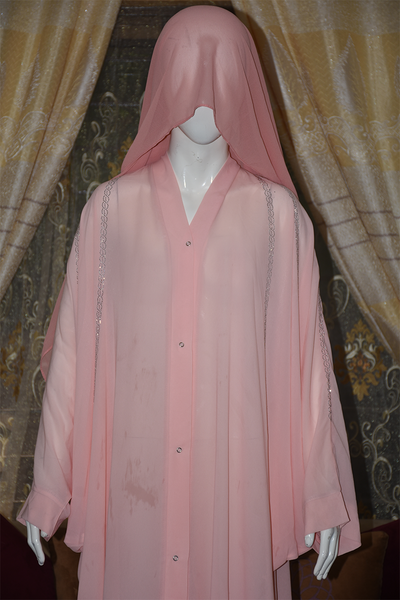 Front open georgette abaya with lose sleeves