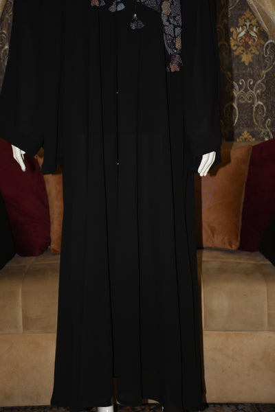 Front open georgette abaya with lose sleeves