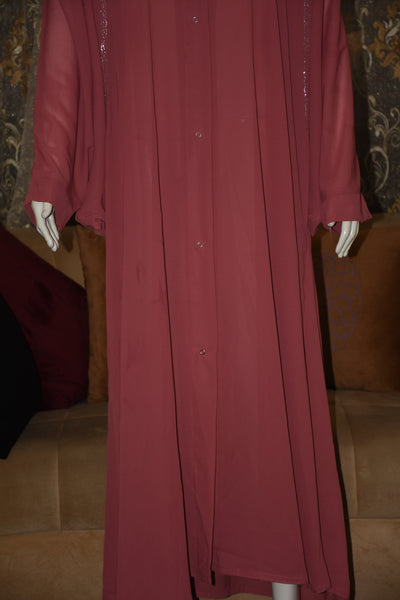 Front open georgette abaya with lose sleeves