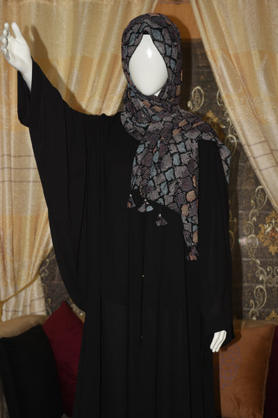 Front open georgette abaya with lose sleeves