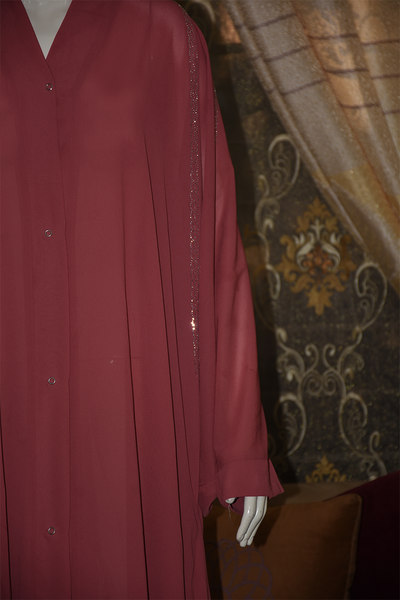 Front open georgette abaya with lose sleeves