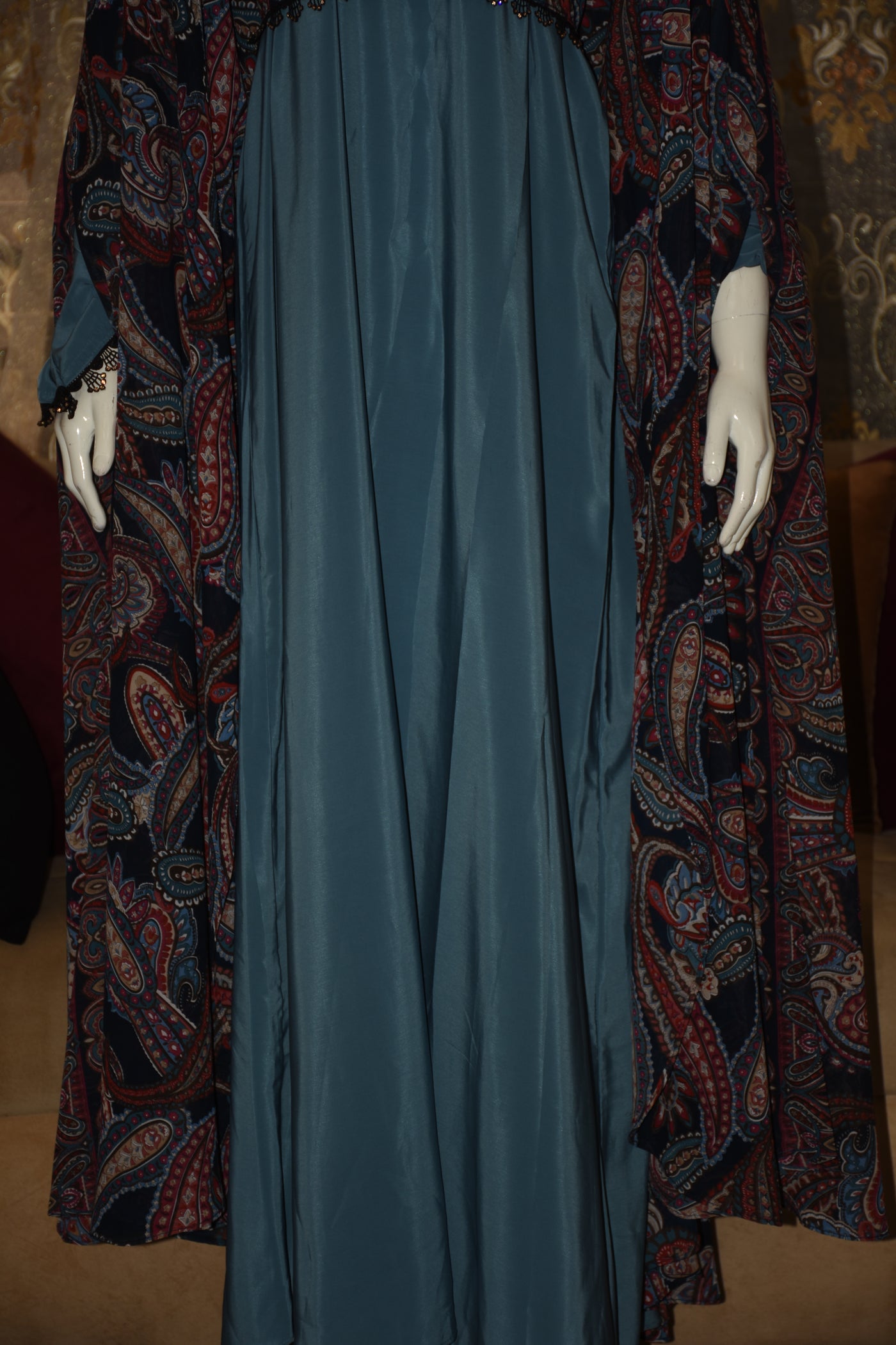 Plain inner gown on Nida Fabric with Chiffon outer gown