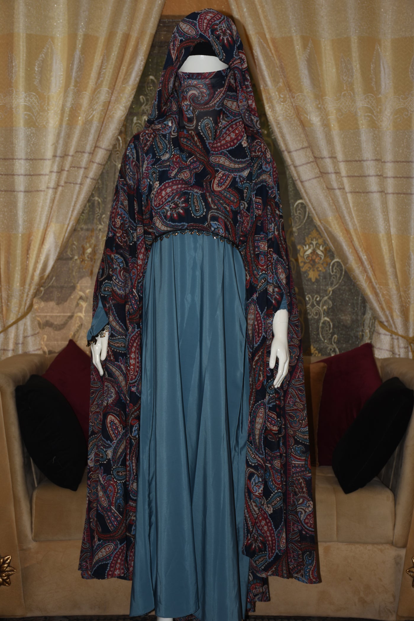 Plain inner gown on Nida Fabric with Chiffon outer gown