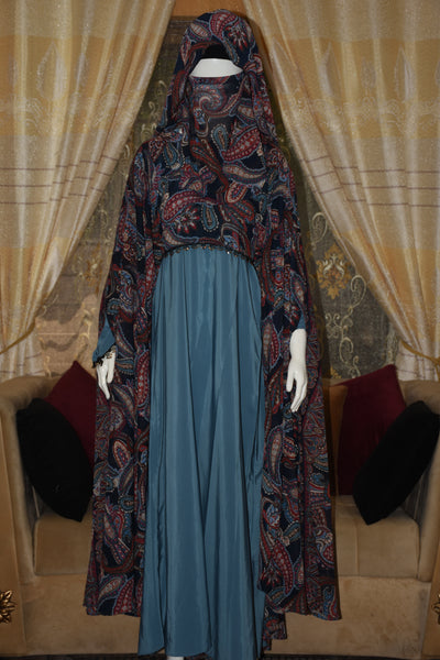Plain inner gown on Nida Fabric with Chiffon outer gown