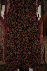 Chiffon butterfly abaya with separate upper and inner gown