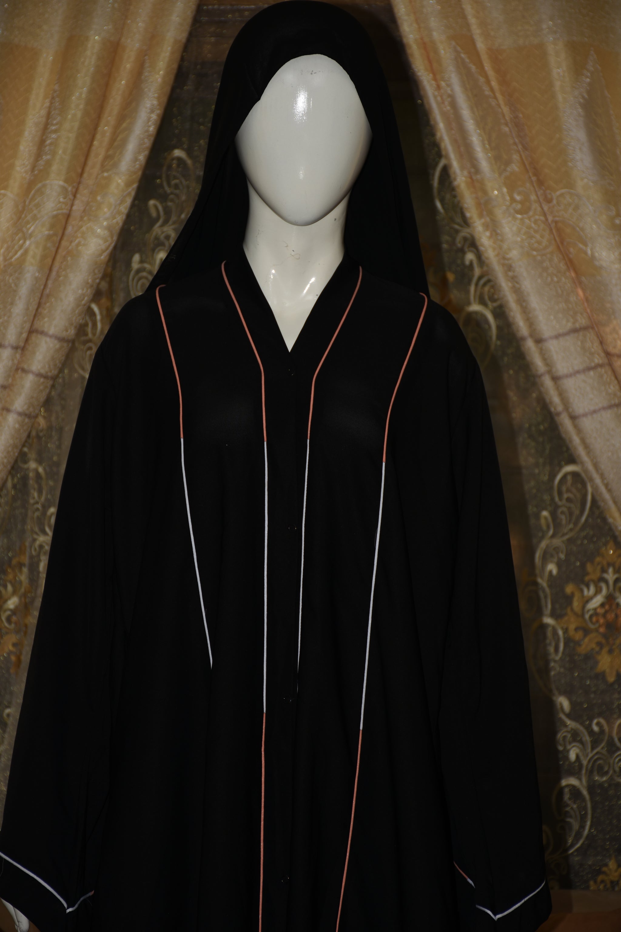 Plain Nida Fabric front open abaya