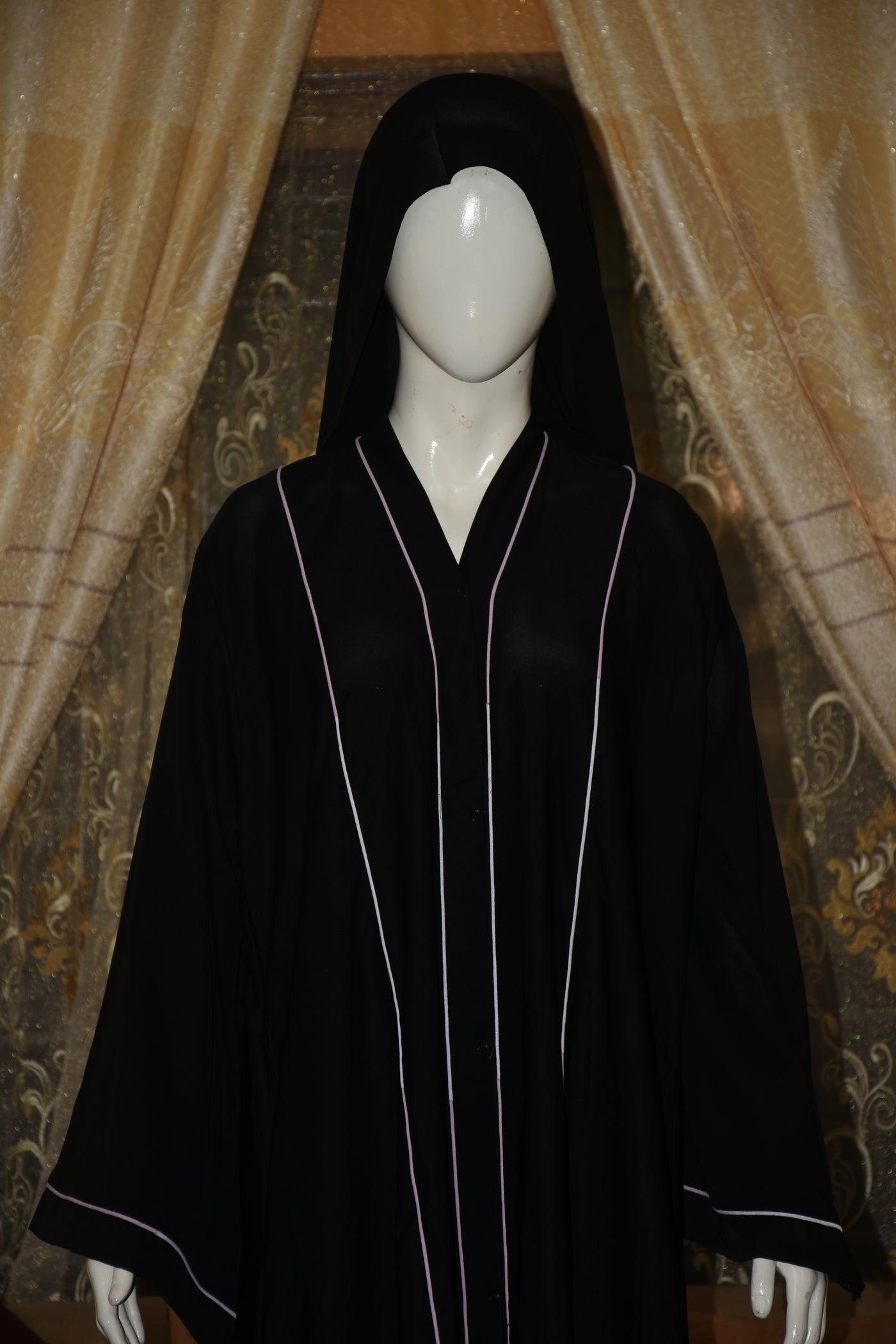 Plain Nida Fabric front open abaya