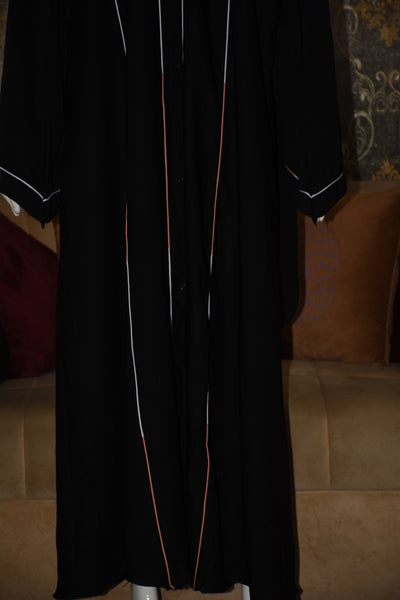 Plain Nida Fabric front open abaya