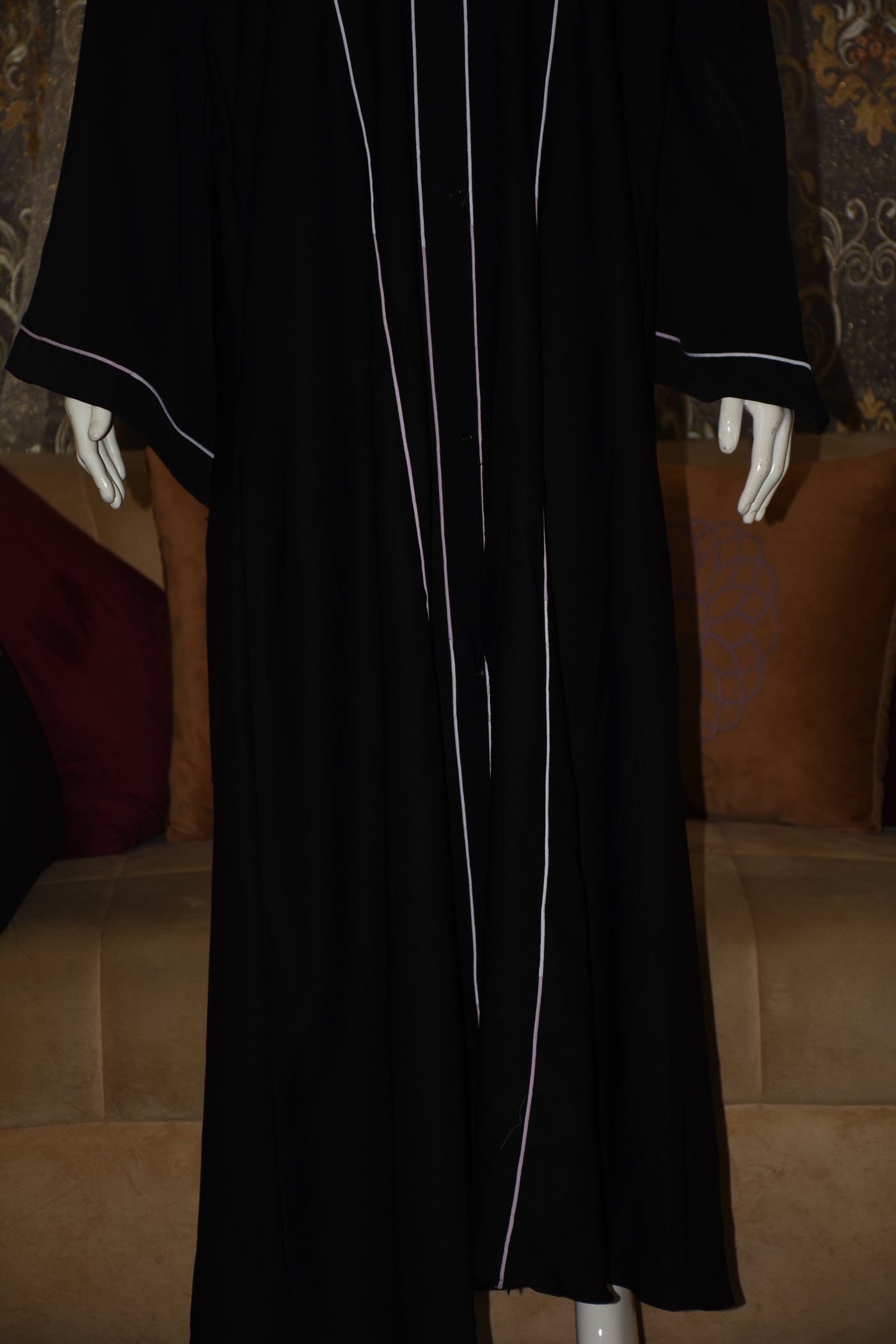 Plain Nida Fabric front open abaya