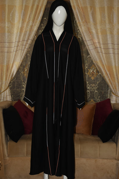 Plain Nida Fabric front open abaya