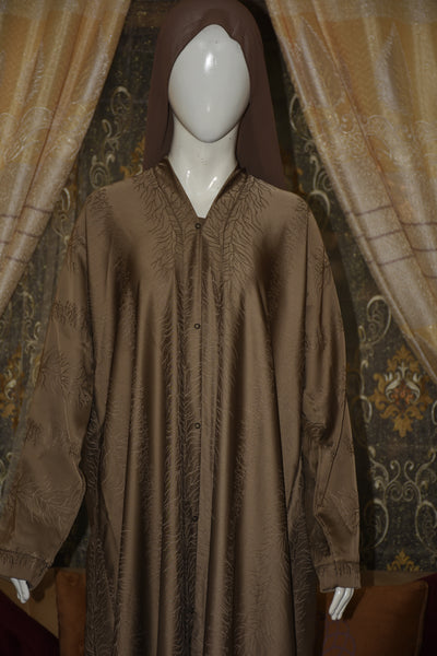 Front open thick silk fabric abaya