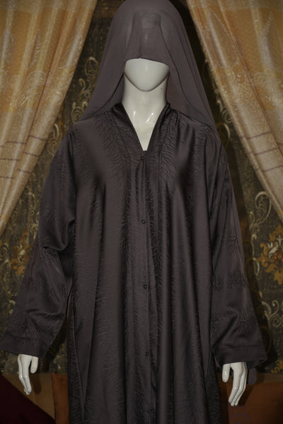 Front open thick silk fabric abaya