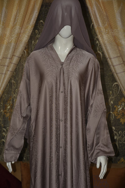 Front open thick silk fabric abaya