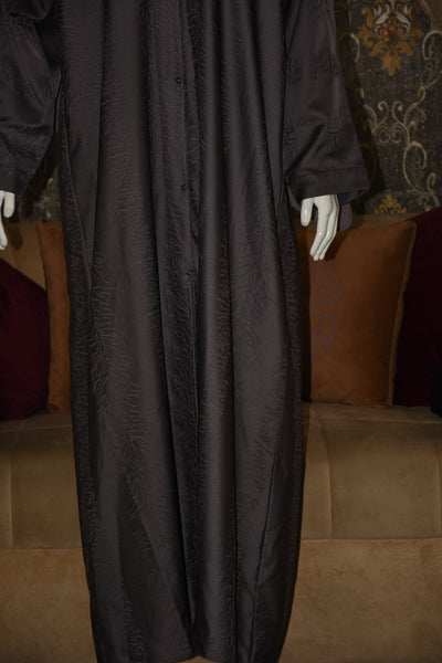 Front open thick silk fabric abaya