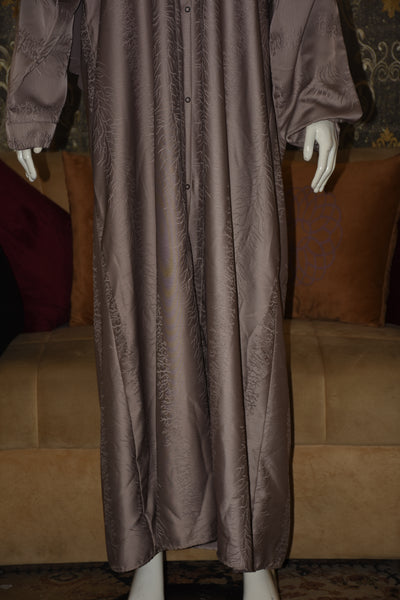 Front open thick silk fabric abaya