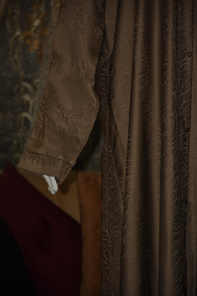 Front open thick silk fabric abaya