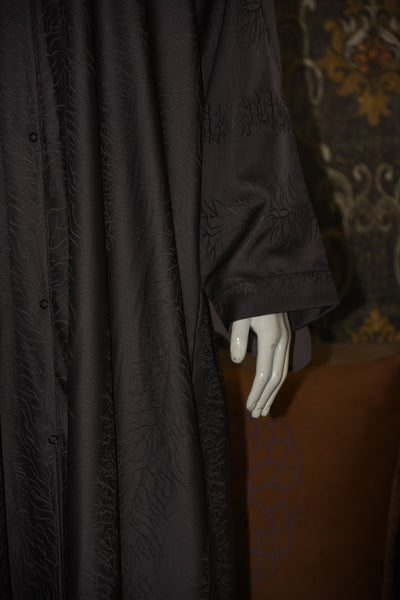 Front open thick silk fabric abaya