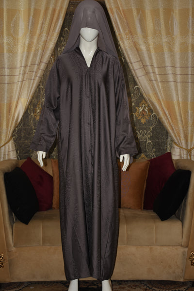Front open thick silk fabric abaya