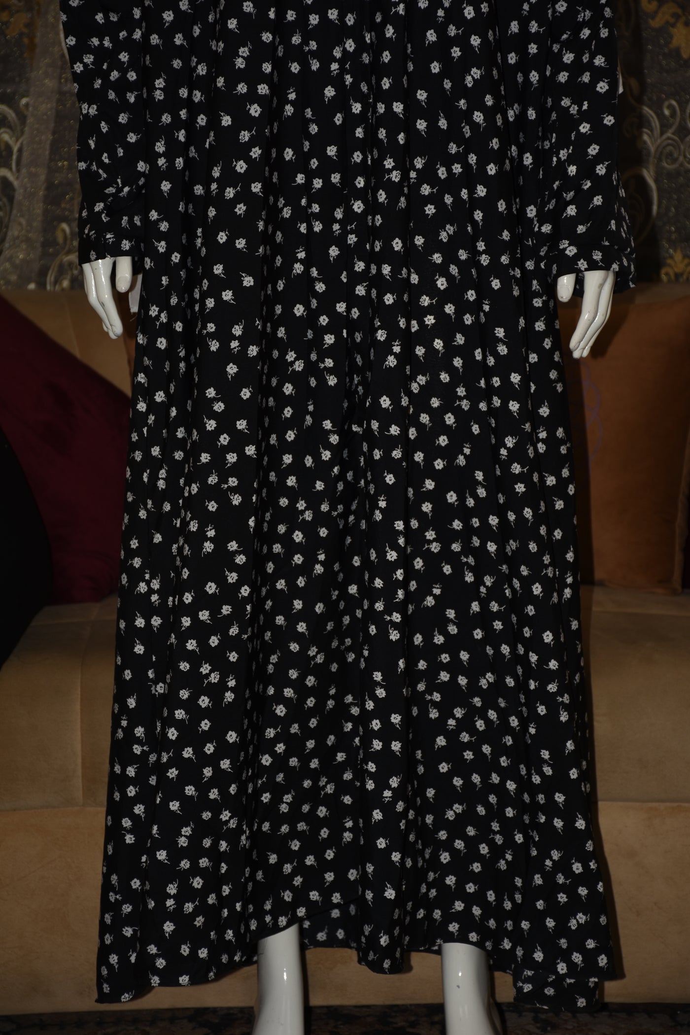 Front open lightweight georgette abaya