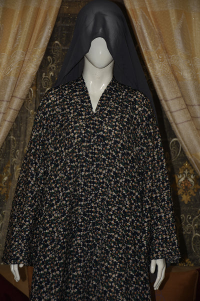 Front open lightweight georgette abaya with wide flayer