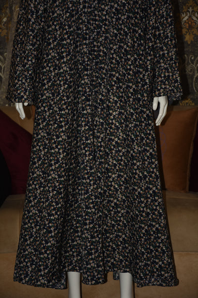 Front open lightweight georgette abaya with wide flayer