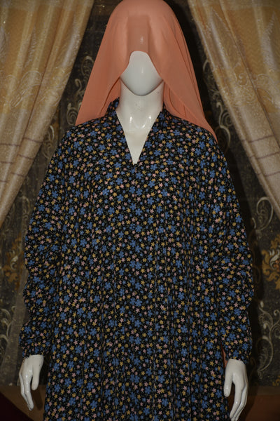 Front open lightweight georgette abaya with wide flayer