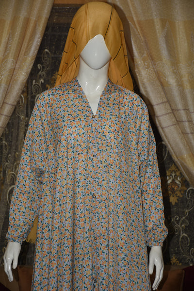 Front open lightweight georgette abaya with wide flayer
