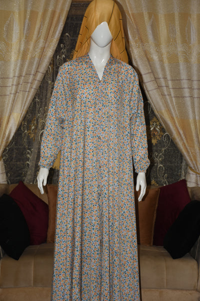 Front open lightweight georgette abaya with wide flayer