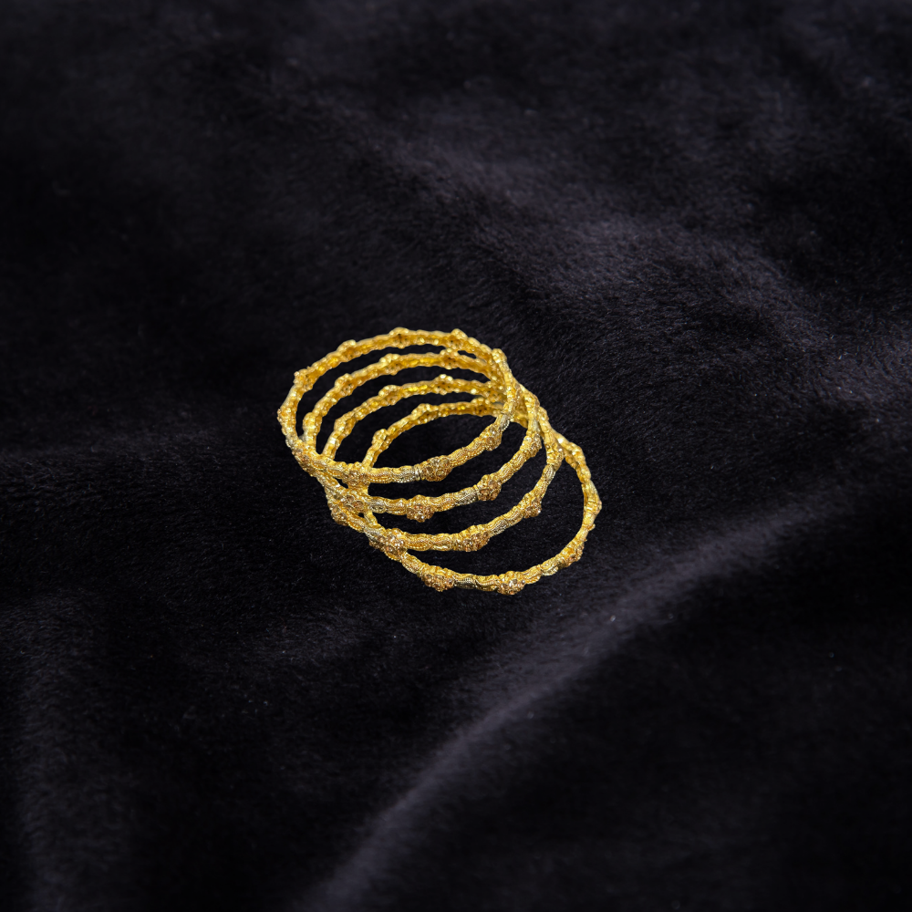 One carat bangles with stone work