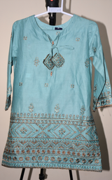 3 pcs lawn dress with embroidery and Sitara work