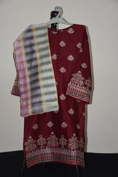 Casual wear cotton dress with embroidery