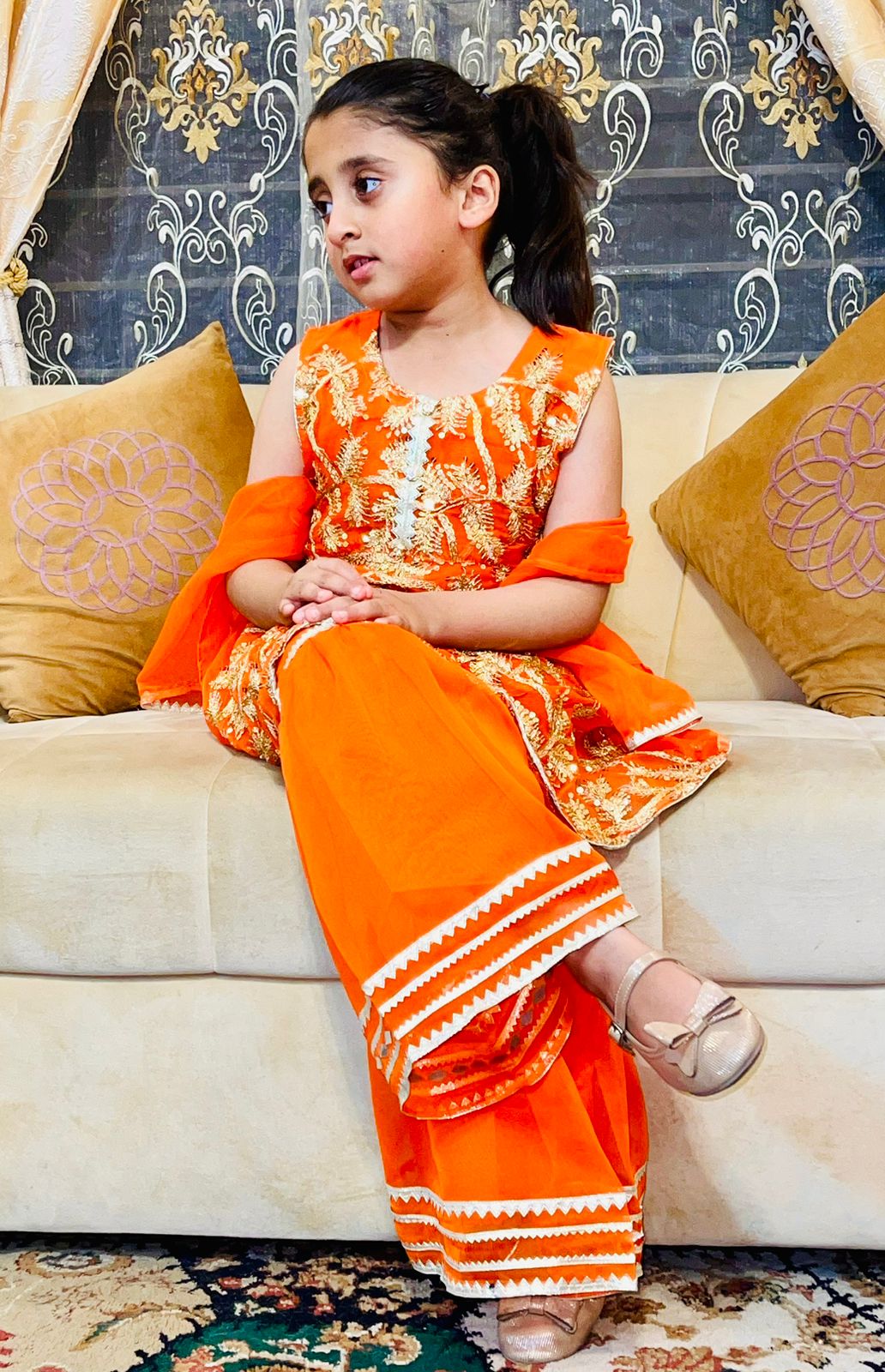 3pc chiffon Gharara dress