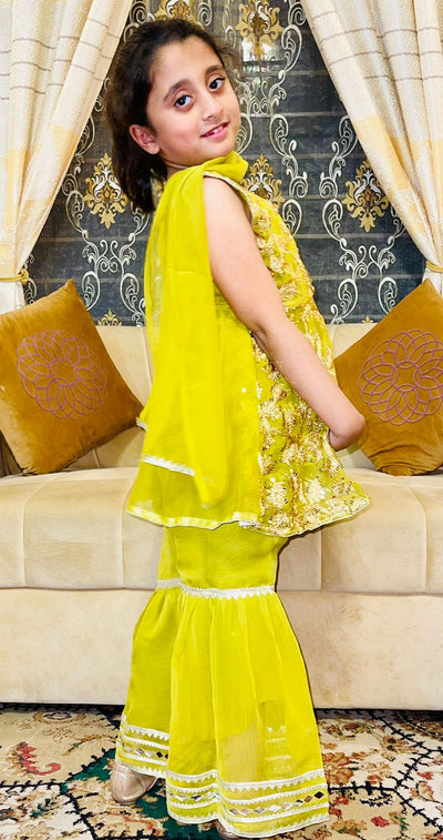3pc chifon Gharara dress