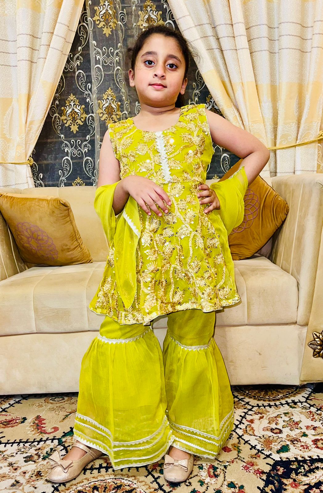 3pc chifon Gharara dress