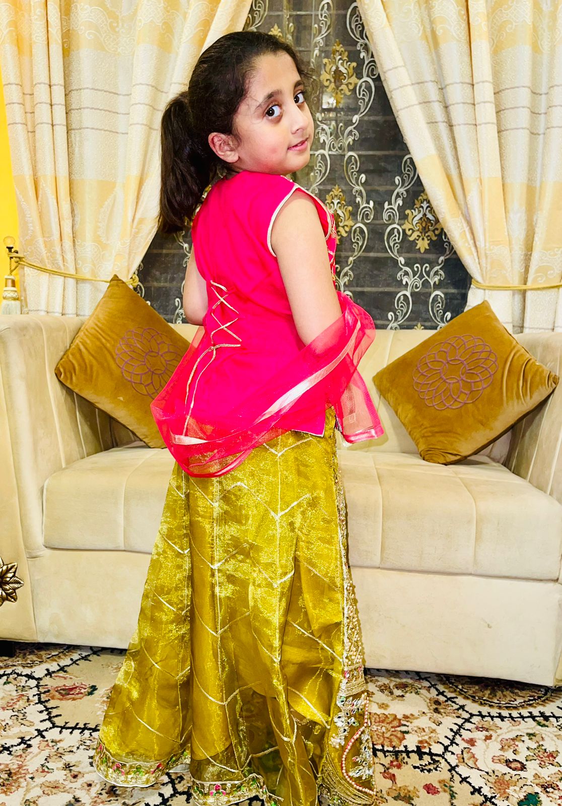3pc chiffon Lehnga