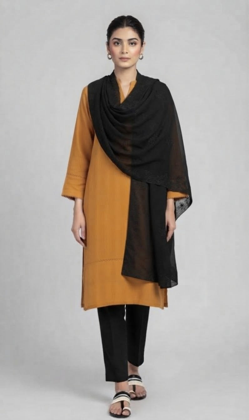 J. Dyed Dobby Shirt (Separate Dupatta to be purchased Separate Trouser)