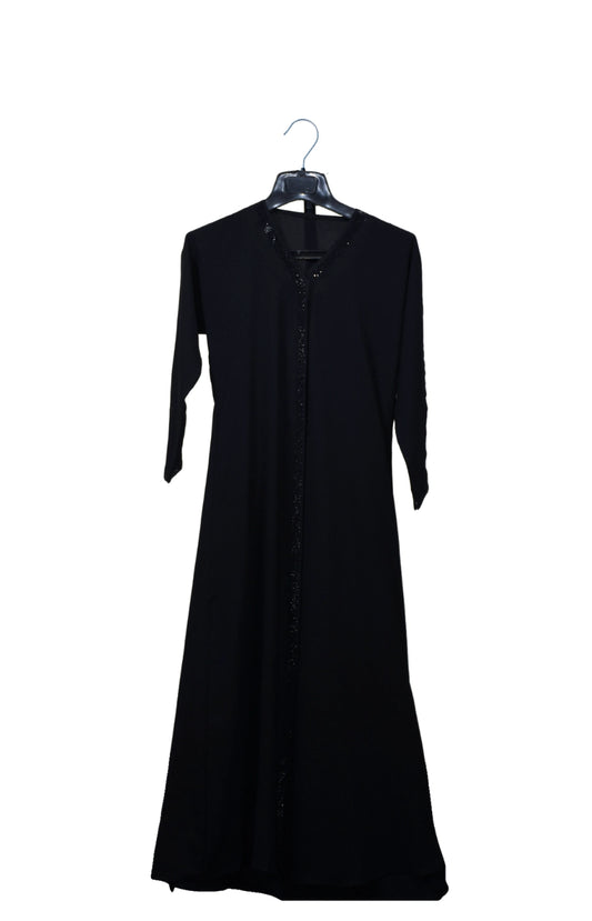 Smooth kids Abaya with Stone work on front and sleeves