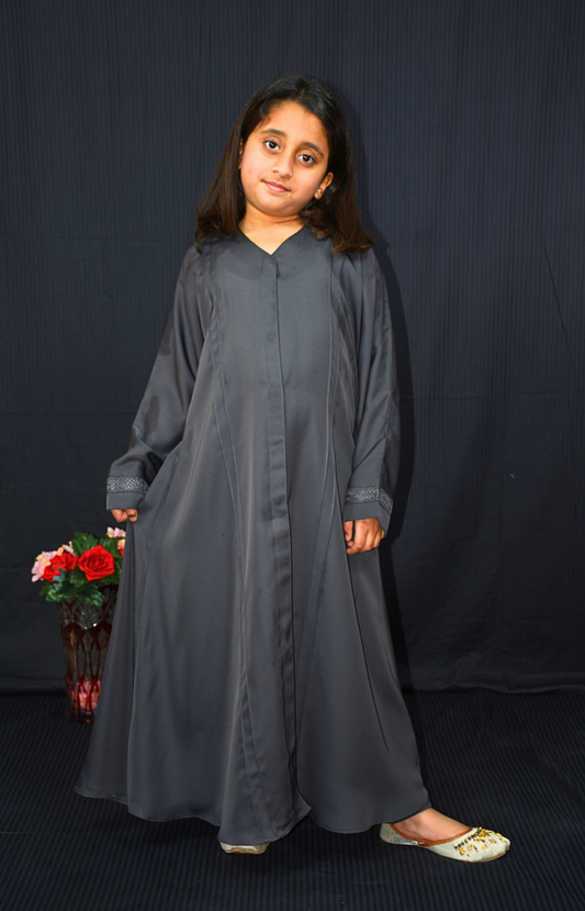 Kids Abaya on Nida fabric