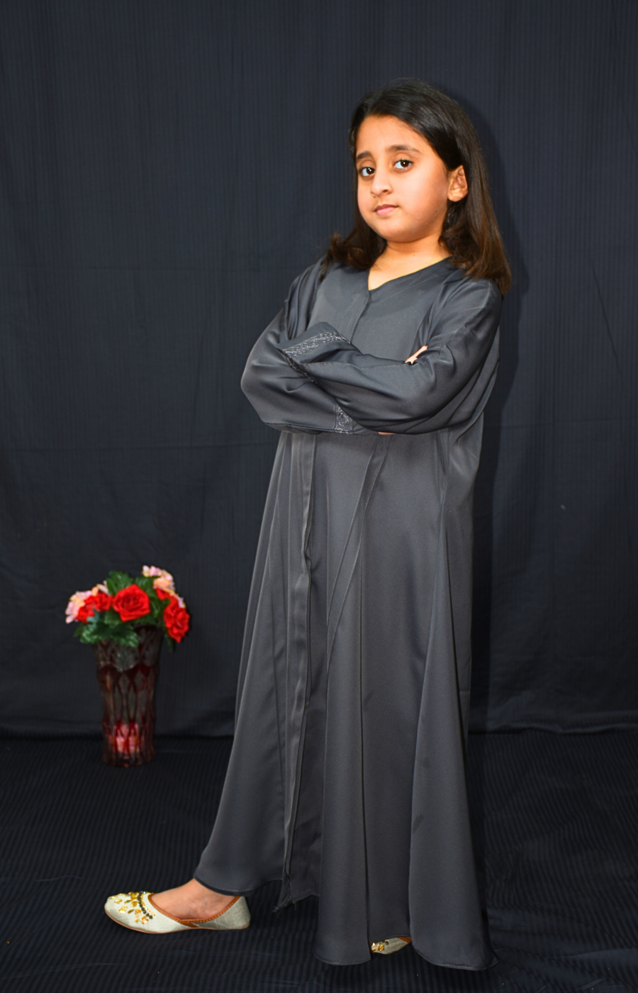 Kids Abaya on Nida fabric