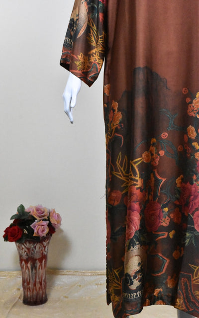 Silky long shirt with self design